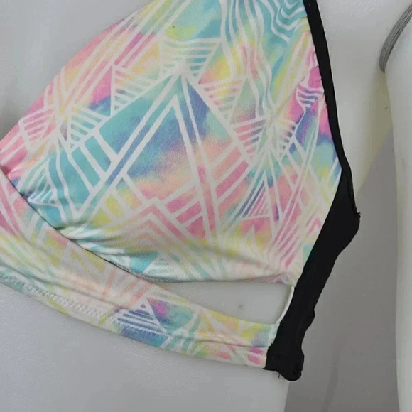 Victoria's Secret  PINK Wrap Around Colorful Bikini Top Body Wrap Strappy Large - Picture 3 of 7